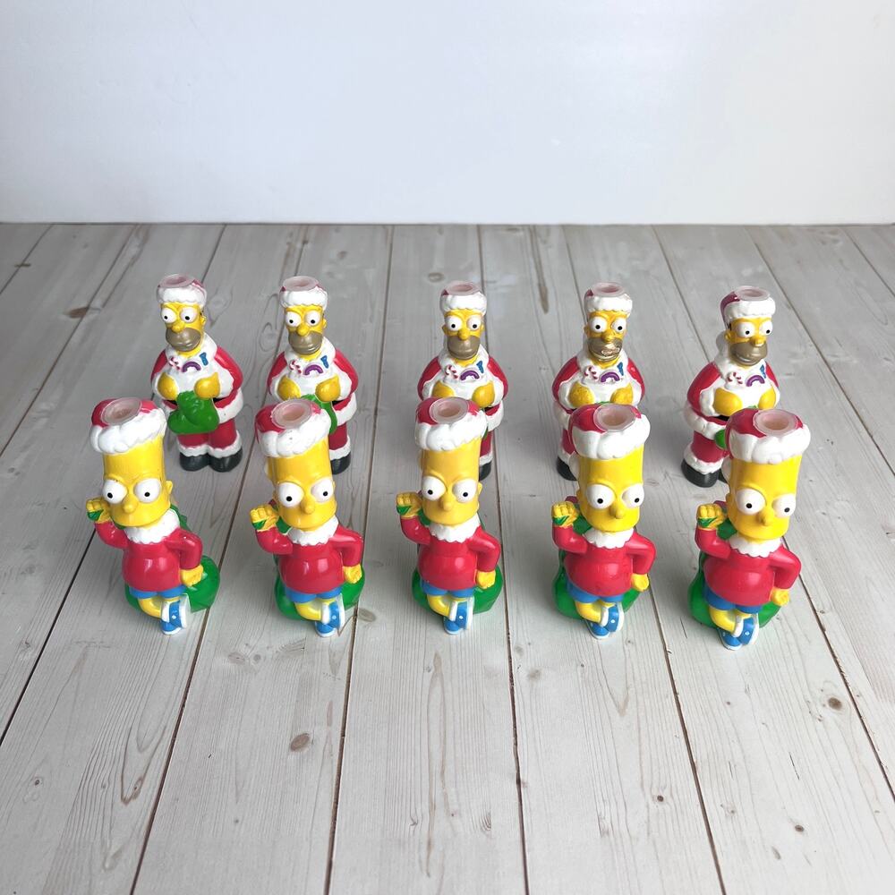 Vintage The Simpsons Holiday String Light Covers Home & Bart Kurt Adler 2003